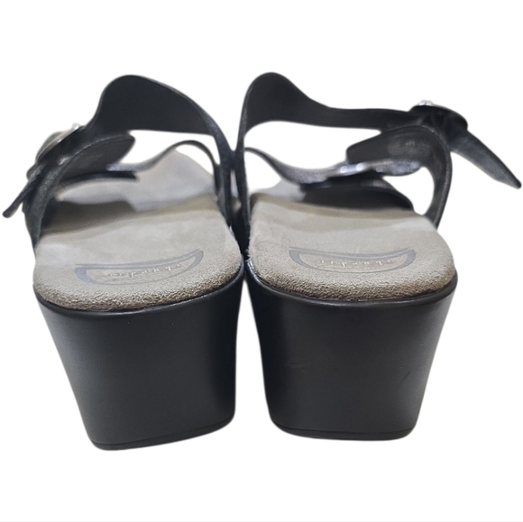 Dansko Sophie Black Glitter Leather Two Strap Platform Sandals 40 10-10.5 - Picture 8 of 13
